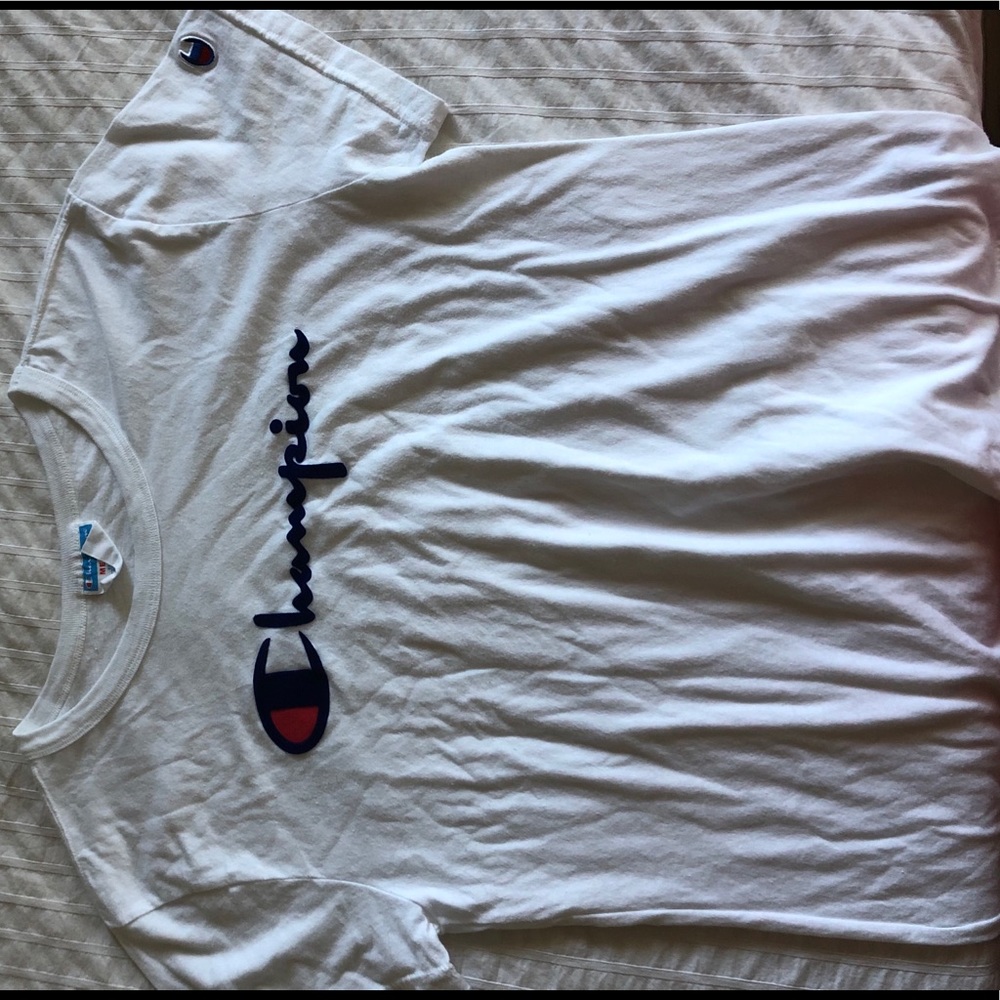 white champion tee